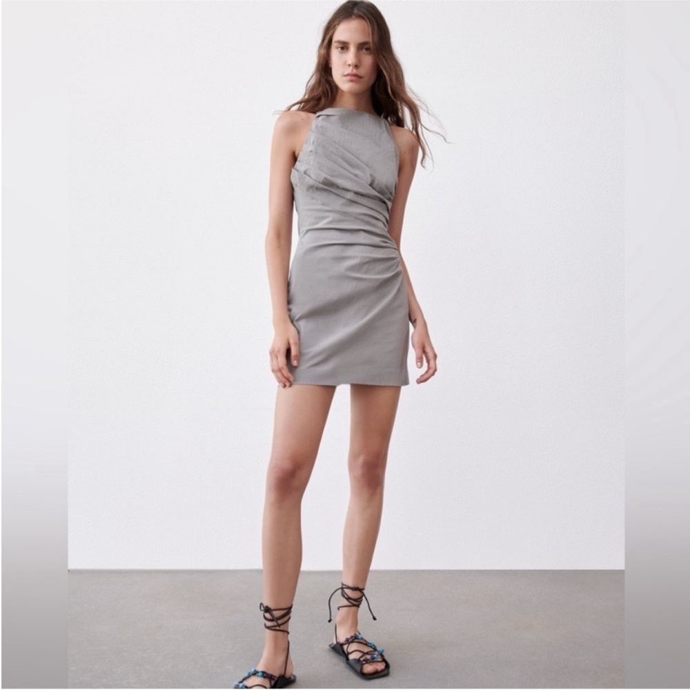 Zara Silver Sleeveless Mini Dress